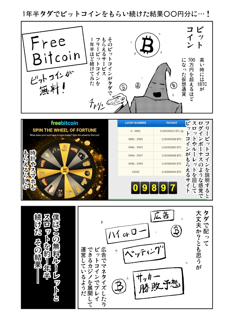 日常漫画 1年半タダでビットコインをもらい続けた結果 円分に シマテイエン 野良マンガ家はひきこもる